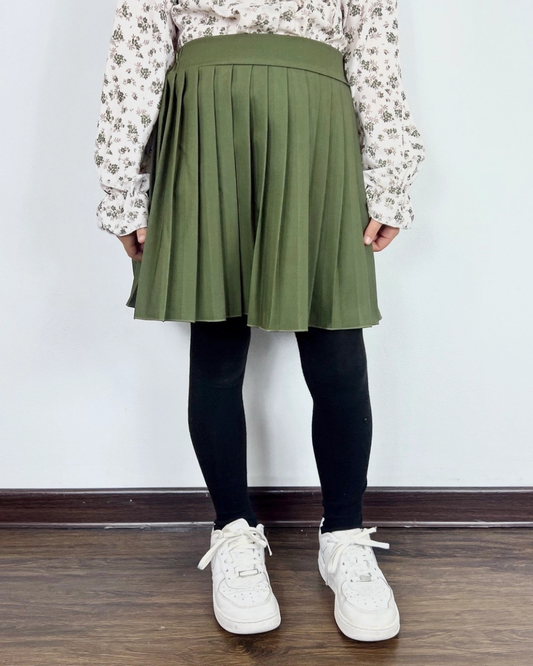 Groene geplooide rok