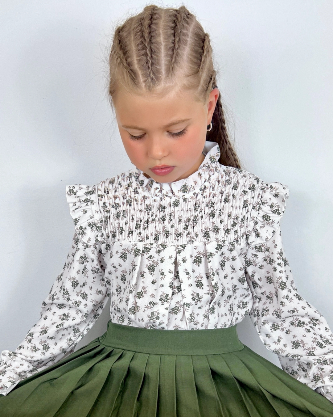 Groene geplooide rok