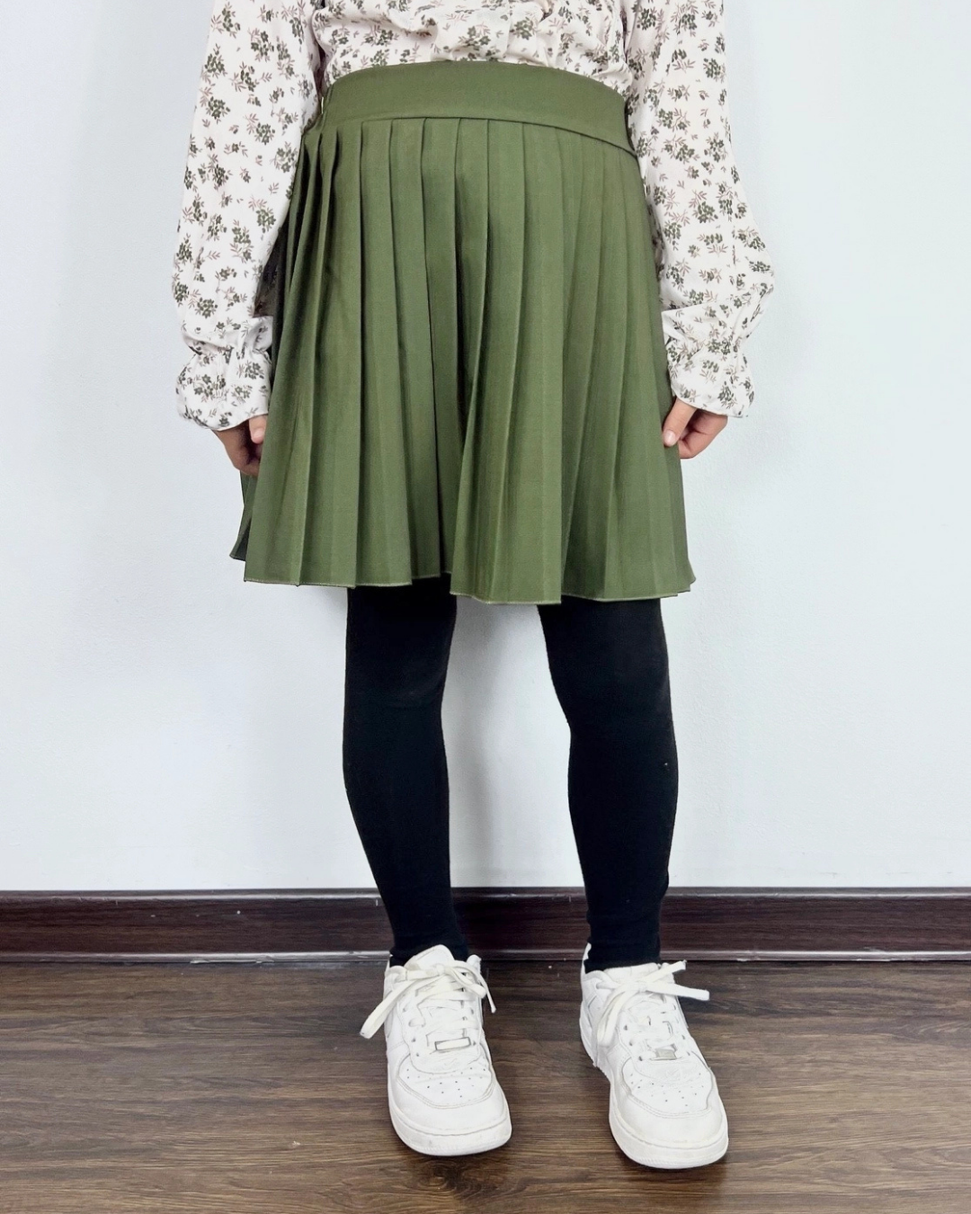 Groene geplooide rok