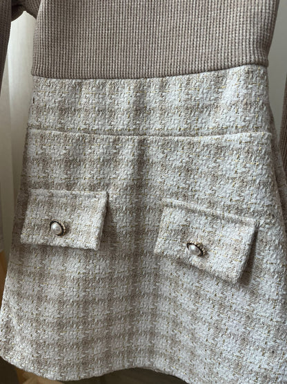 Beige jurkje met tasje